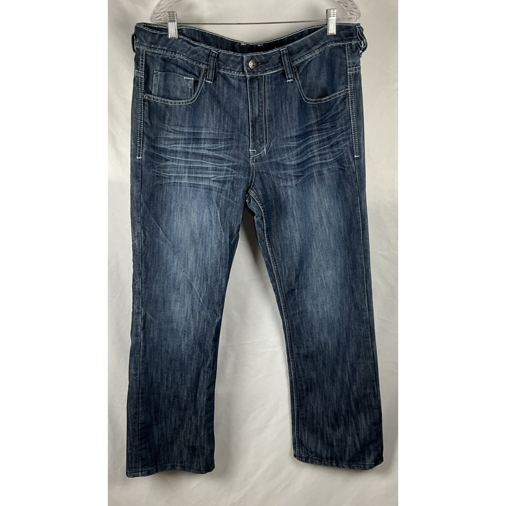 Buffalo Bitton Men's Size 36 X 30 Driven  Jeans Dark Stone Wash  Straight Cut
